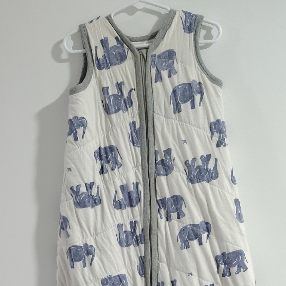 Burt's Bees Baby Cream and Blue Elephant Sleep Sack